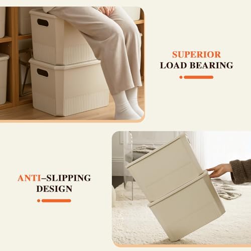 ANMINY Plastic Storage Bins Baskets with Lids, 8-Pack, 1XL+1L+2M+4S - Image 4