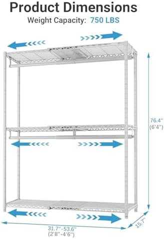 VIPEK X1 Plus Expandable Heavy Duty Clothes Rack, Clothes Organizer White - Image 5