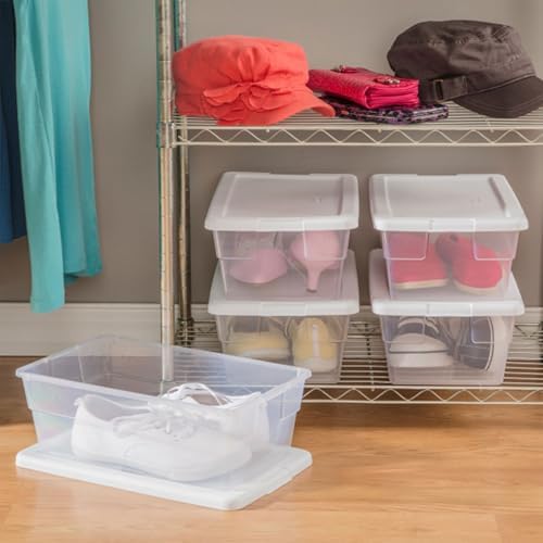 Sterilite Storage Boxes, Stackable Clear Plastic Bins, 6 Quart, 48-Pack - Image 6