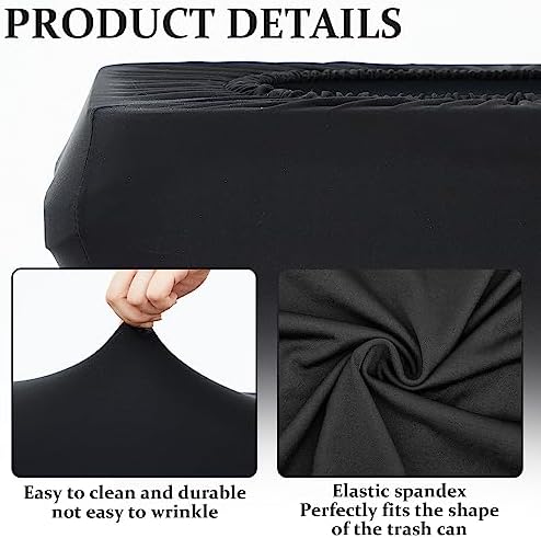 Windyun 10 Pcs 23 Gallon Spandex Trash Can Cover for Events,Black - Image 3