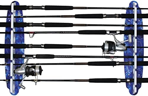 Rush Creek Creations Reel Salty Waterproof Offshore/Inshore Fishing Rod Holder for 11 Saltwater Poles + Gear & Accessories Perfect for Garage & Wall Storage by RushCreekCreations