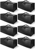 Cosy Family 8 Pack Heavy Duty Extra Large Moving Bags with Backpack Straps - Strong Handles & Zippers, Storage Totes For Space Saving, Fold Flat, Alternative to Moving Box (40 gal, Black) by Cosy+Family
