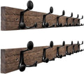 SKOLOO 36-Inch Wood Burnt Coat Rack Wall Mount with 6 Triple Hooks - Ideal for Family Entrances, Classrooms, and Pet Supplies Storage - Perfect Coat Hooks for Wall, Pack of 2 by SKOLOO