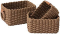 La Jolíe Muse Woven Storage Baskets, Recycled Paper Rope Bin Organizer Divider for Cupboards Drawer Closet Shelf Dresser, Set of 3 (Chocolate) by LaJol%C3%ADeMuse