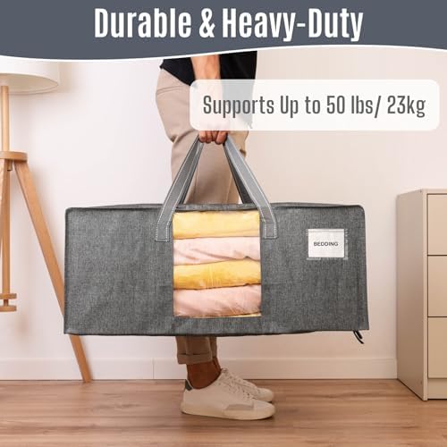 VENO Heavy Duty Moving Bags, Storage Bags, Clear Window, Gray, 10 Pack - Image 4
