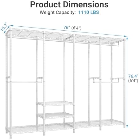 VIPEK V40 Heavy Duty Clothes Rack, Modular Closet System Clothing Rack - Image 4
