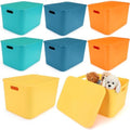 Hoolerry 8 Pieces Storage Bins, 16.1 x 12.0 x 9.7 Inch, Multi-colored by Hoolerry