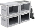 Homsorout Fabric Storage Bins with Lids, Large Storage Cubes with Window, Fabric Storage Baskets Bins for shelves, Closet Storage Boxes for Clothes, Towel, Office, 4 Packs, Blended by Homsorout