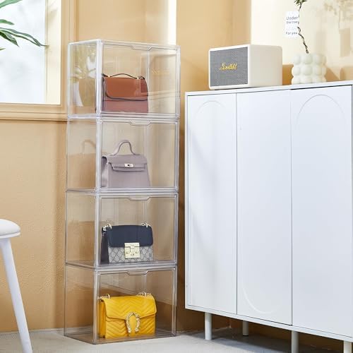 ZLLZUU Acrylic Display Case Large Clear Boxes 3 Pack Stackable Storage Bins - Image 6