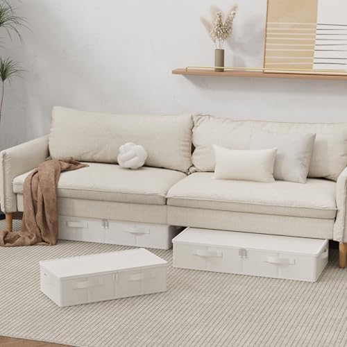 Underbed Storage Basket with PP Panel,23.6x11.8x5.9in,Beige,2 Pack - Image 4
