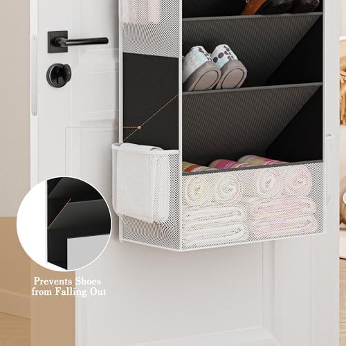 Criusia Shoe Storage, Over the Door Shoe Organizer, Hanging Closet Shoe Storage with Large Deep Pockets, Fits 16–24 Pairs of Sneakers, Sandals, Boots, Black - Image 6