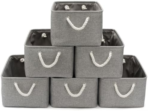 15.7x11.8x8.26 Inch Fabric Large Storage Bins with Handles 6 Pack by VQRTEXAStorageBasket