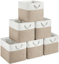 13x15x13 Inch Large Storage Bins with Cotton Rope Handles 6-Pack by HUZNXVY