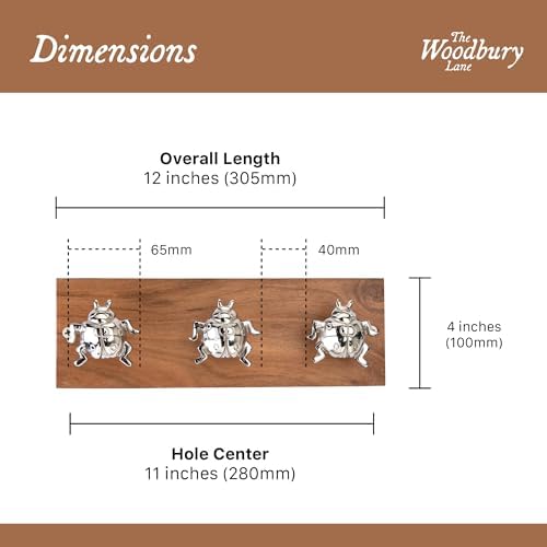 Rustic Wall Mounted Coat Rack with 3 Polished Nickel Turtle Hooks,Solid Wood Base, Hook Rail for Hats, Coats, Bags & Keys, Unique Nautical Organizer for Bathroom & Bedroom - Image 2
