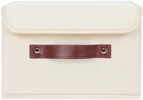 ANMINY Fabric Storage Box Bins with Lids, Beige, 13"x9"x7.9", 4 Pack - Image 6