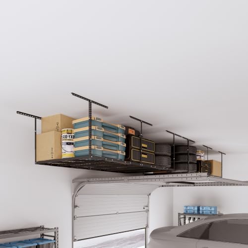 FLEXIMOUNTS 4x8 Overhead Garage Ceiling Storage Rack Organization, Black - Image 2