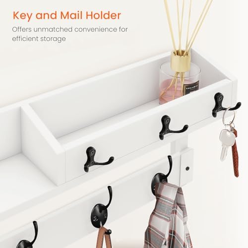 Homode Coat Rack Wall Mount with Hooks and Mail Holder - Image 4