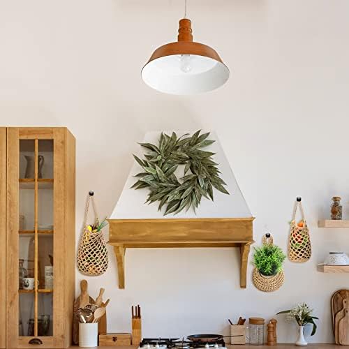 9 Pcs Jute Fruit Hanging Baskets for Kitchen, Boho Woven Wall Baskets, Produce Storage for Garlic Onion Potato Banana, Space Saving Farmhouse Kitchen Decor (Brown)(Brown) - Image 4