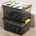 80Qt Stackable Storage Bins with Lids Trays Craft Box Organizers, 2Pack, GY by HOMETUK