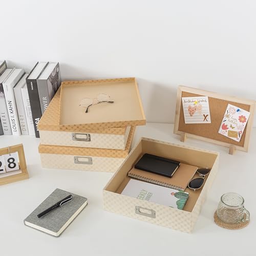 Soul & Lane - Geometric Check Scrapbook Storage Boxes with Lids, Set of 3 - Image 6