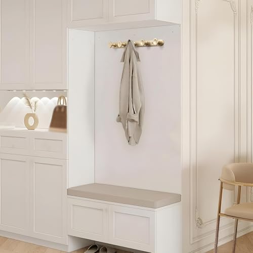 Coat Hook Wall Mounted,Champagne Bronze Zinc Alloy with 5 Hooks - Image 3