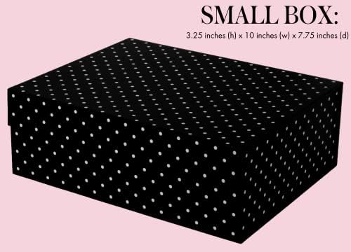 kate spade new york Black Decorative Storage Boxes with Lids, 3 Pack Sturdy Organizer Storage Bins, Includes Small Medium Large Pink Nesting Boxes with Magnetic Closure, Dots and Stripes - Image 5