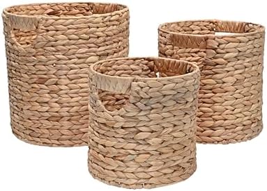 happimess Avery 3-Piece Cylinder Nesting Baskets 13", Natural by Happimess