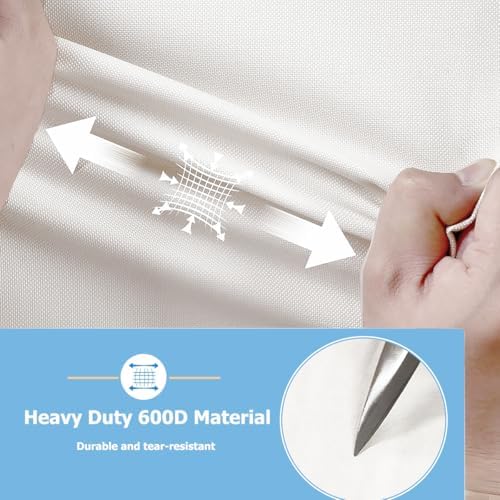 Garment Rack Cover,Heavy Duty 600D Dustproof Waterproof Clothing Rack Covers with Zipper - Clothing Rack Covers for 45"W x 17.7"D x 80.3"H Metal Racks.White （Cover Only) - Image 4