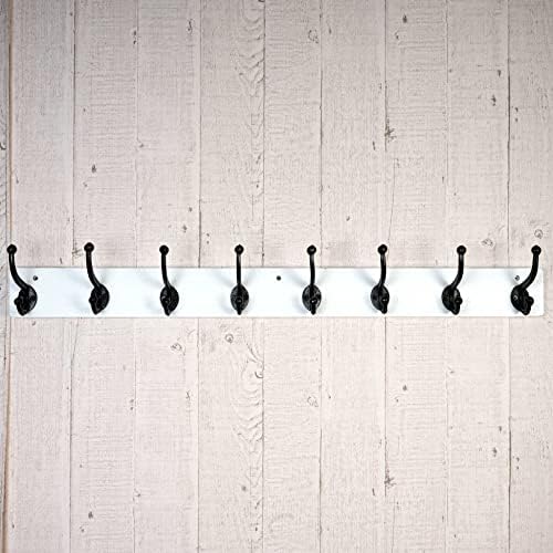 WEBI Rustic Coat Rack Wall Mount,35.43" Long 8 Cast Iron Coat Hooks Wall Mounted,Heavy Duty Wall Coat Hanger Hooks for Hanging Coats,Clothes,Black on White - Image 6