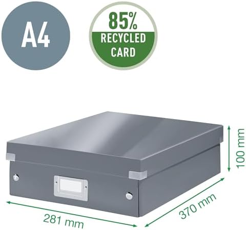 Leitz A5 Storage Box, Click and Store Range 60430001 - Small, Blue Organiser Box A4 - Image 4
