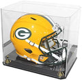 Pro Collector's Football Helmet Display Case Stand aslo fits Full Size Baseball, Ice Hockey, Motorcycle Helmets, One-Piece-Cover for Better Seal, Showcase with 98% UV Protection by Display+Accessories