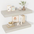 Acovy 24 Inch Floating Shelves, 12" Deep Floating Shelf Wall Mounted, 24" Wall Shelves, Rustic Deep Bookshelf, Extra Deeper & Thicker Display Shelves for Bedroom, Living Room, Gray, Set of 2 by Acovy