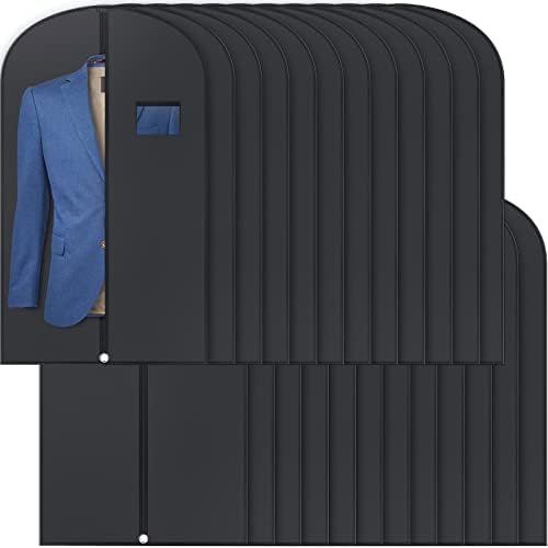 Woanger 24 Pack Black Garment Bag Bulk for Closet Storage by Woanger