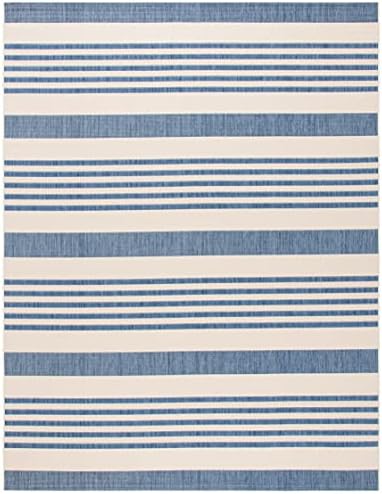 SAFAVIEH Courtyard Outdoor Area Rug 8x11, Beige & Blue CY6062-233 - Image 3