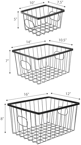 happimess Camden 6-Piece Nesting Baskets Industrial Wire 16", Black - Image 4