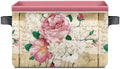 Vintage Rose Floral Foldable Baskets Storage Bins with Handles, Decorative Cloth Organizer Storage Boxes 2 sets by Unknown