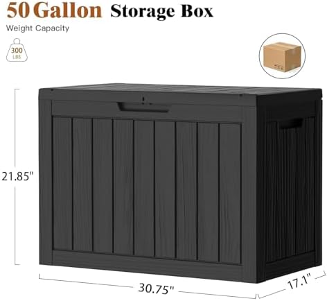 Outdoor Deck Storage Box, 50 Gallon Deck Box,Lockable Patio Storage Bench - Image 2