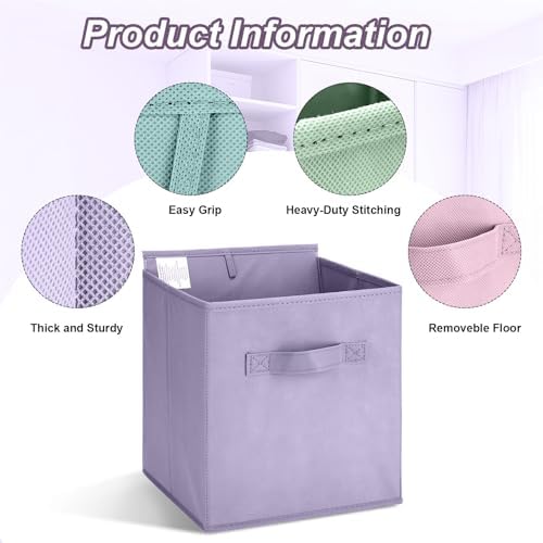 Hillban 24 Pcs Storage Cubes 11'' Collapsible Storage Bins Bulk, Pastel - Image 3