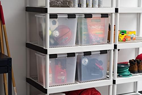 IRIS USA 4-Pack 32 Qt Storage Bins with Gasket Lids, Clear/Black - Image 6