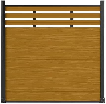 6x6 FT Wood Composite Privacy Fence Panel,Semi-Enclosed Outdoor AC Unit Cover,Trash Can Barrier | Weatherproof, Easy Installation, Durable Composite Fencing (Yellow Teak with 2 Posts) - Image 2