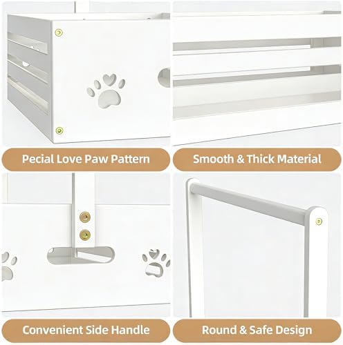 BAMBOOHOMIE Baby Clothing Rack for Toddler, Pets Clothes Rack with Storage Box & Adjustable Hanging Rod for Dogs/Cats, Baby Shower Clothes Closet Rack with Handle for Nursery Room (White, Baby) - Image 2