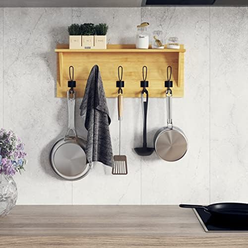 EMMA + OLIVER Brown Rustic Wall Hanging Storage Rack - Image 6