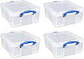Really Useful Box 17L Plastic Storage Bins, 4 Pack by ReallyUsefulBox