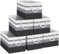 Fab totes Storage Bins 6-Pack, Foldable Storage Baskets for Organizing Toys, Books, Shelves, Closet, Large Storage Box with Rope Handles, Sturdy Organizer Bins,Gradient Grey by Fabtotes