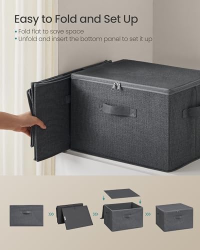 SONGMICS Set of 6 Storage Bins with Zipper Lids, 31 Quart Storage Boxes - Image 4