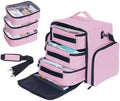 Large Makeup Bag Organizer with 3 Inner Removable Pouches,Pink by Unknown