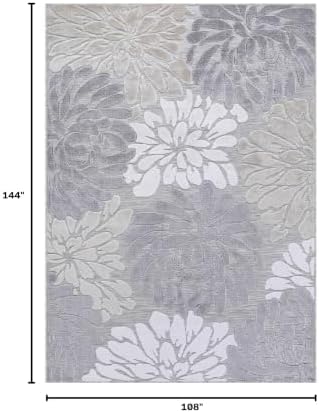Luul Home Floral Indoor Outdoor Rugs 9x12 Large Area Rug for Living Room, Patio Decor, Kitchen, and Entryway Rug, Washable Stain Resistant Outside Carpet Beige 9 x 12 - Image 2