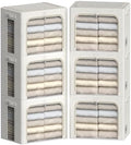 FHSQX 6 Pack Clothes Storage Bins,Ivory White, 16.5x12.2x12.2inch (40L) by FHSQX