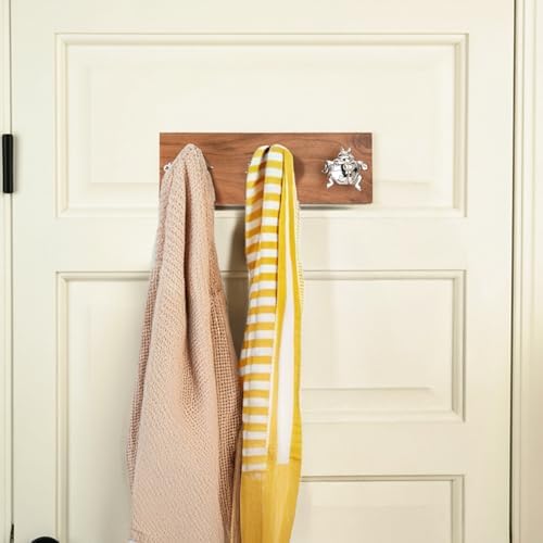 Rustic Wall Mounted Coat Rack with 3 Polished Nickel Turtle Hooks,Solid Wood Base, Hook Rail for Hats, Coats, Bags & Keys, Unique Nautical Organizer for Bathroom & Bedroom - Image 4