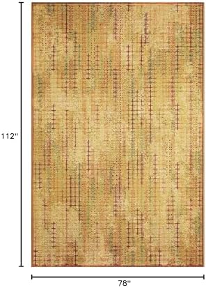 Liora Manne Marina Indoor/Outdoor Power Loomed Synthetic Blend Durable Area Rug - Contemporary Texture Global Colorful (Sienna Gold) (6'6" x 9'4") - Image 2